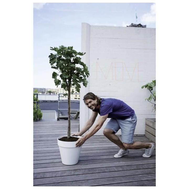 ELHO Pot de fleurs rond avec roues Loft Urban - Ø 40 cm - Gris chaud