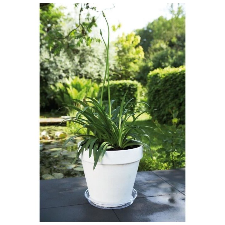 ELHO Pot de fleurs rond avec roues Loft Urban - Ø 50 cm - Bleu vintag