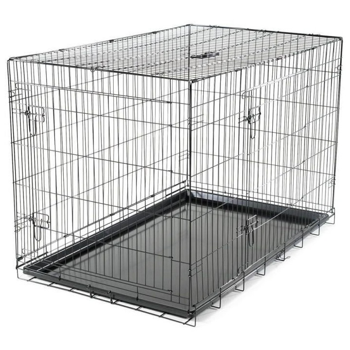 Cage Transport Chien - Vadigran - Pliante - Noir Classique - 122x75x81