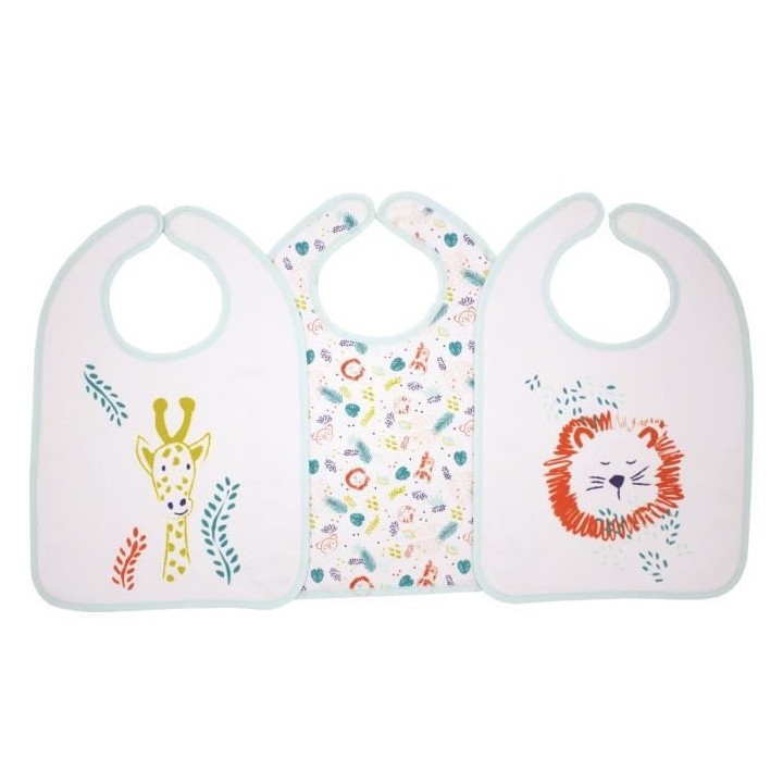 BABYCALIN Lot de 3 bavoirs 1er âge