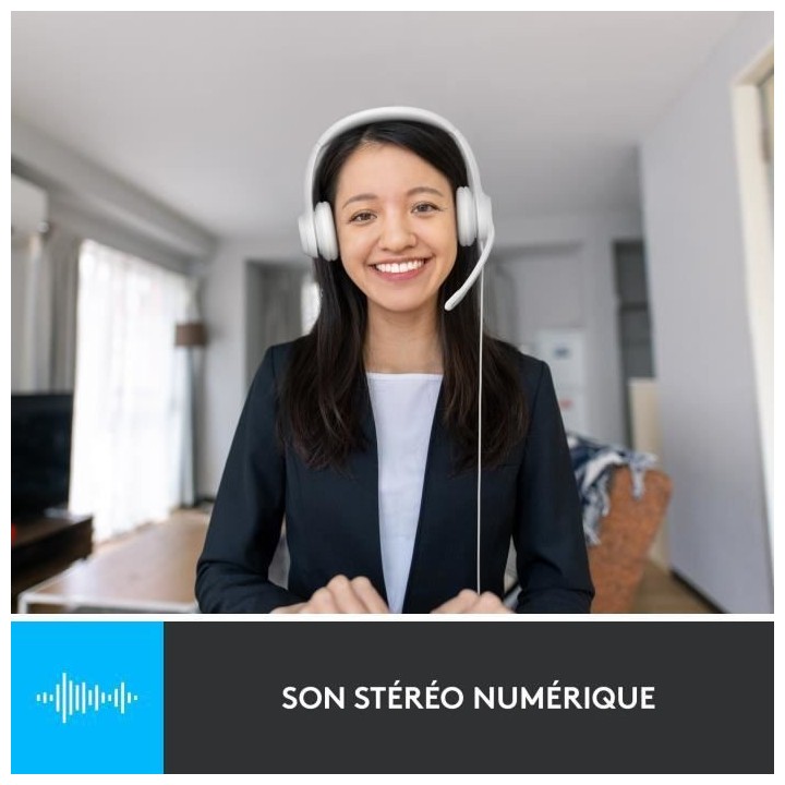 Logitech H390 Casque Filaire Stéréo avec Microphone Antibruit, USB-A