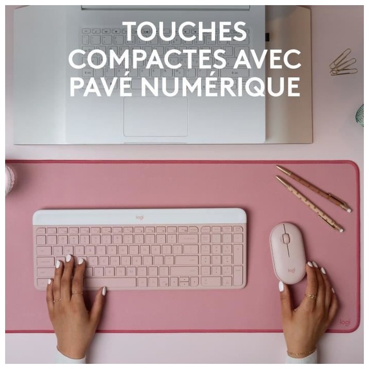 Logitech MK470 Slim Combo Clavier et Souris sans Fil Compacte, Ultra S