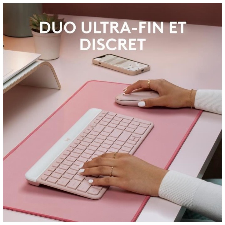 Logitech MK470 Slim Combo Clavier et Souris sans Fil Compacte, Ultra S