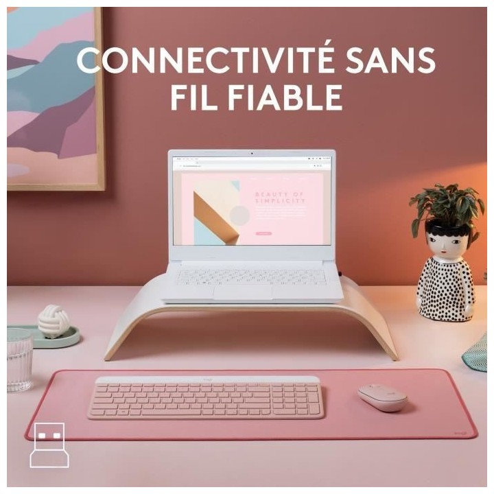 Logitech MK470 Slim Combo Clavier et Souris sans Fil Compacte, Ultra S