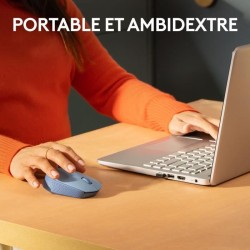 Logitech M171 Souris Sans Fil 2,4 GHz avec Mini-récepteur USB, Suivi Optique, Ambidextre - Bleu Gris