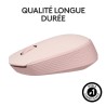 Logitech M171 Souris Sans Fil 2,4 GHz avec Mini-récepteur USB, Suivi Optique, Ambidextre - Rose