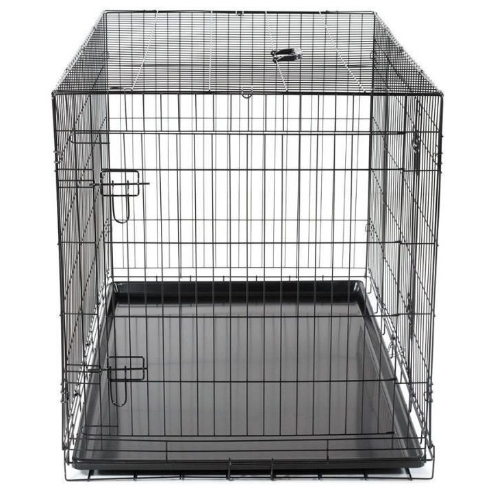 Cage Transport Chien - Vadigran - Pliante - Noir Classique - 122x75x81