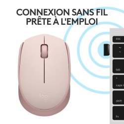 Logitech M171 Souris Sans Fil 2,4 GHz avec Mini-récepteur USB, Suivi Optique, Ambidextre - Rose