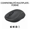 Logitech M240 Souris Bluetooth, Sans fil, Compacte, Portable, Suivi fluide - Graphite