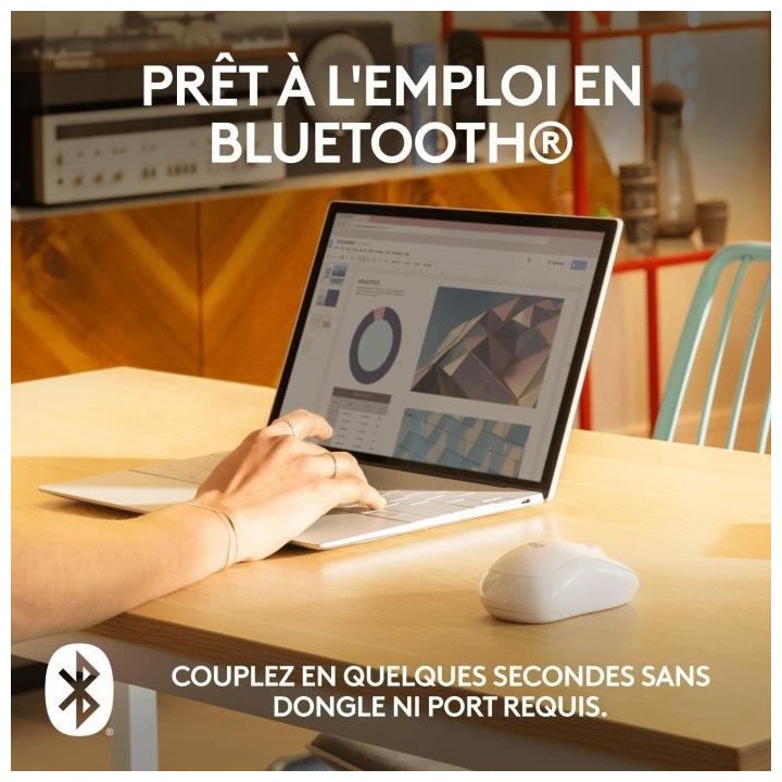 Logitech M240 Souris Bluetooth, Sans fil, Compacte, Portable, Suivi fl