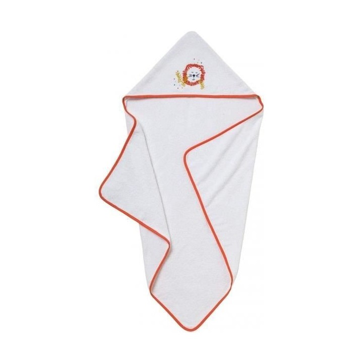 Babycalin Cape de bain - 80 x 80 cm - Broderie lion - Eponge bouclette