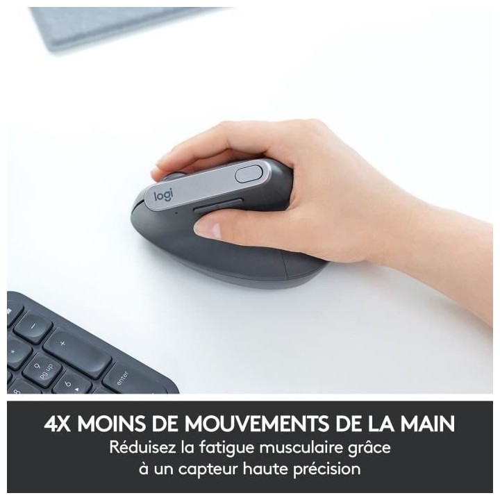 Souris Ergonomique - Sans fil - LOGITECH - MX VERTICAL - Graphite