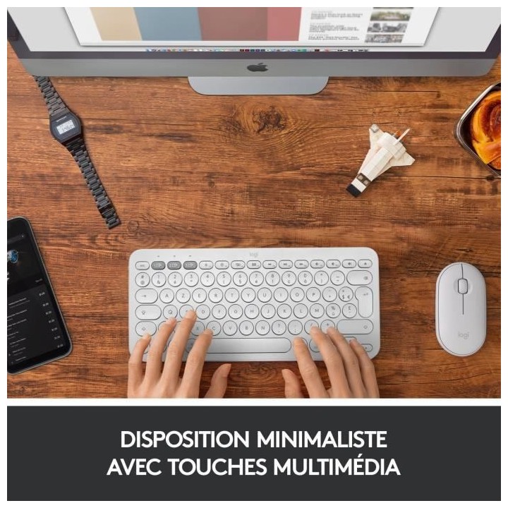 Clavier ordinateur - POUR MAC - Bluetooth - Logitech - K380 Multi-Devi