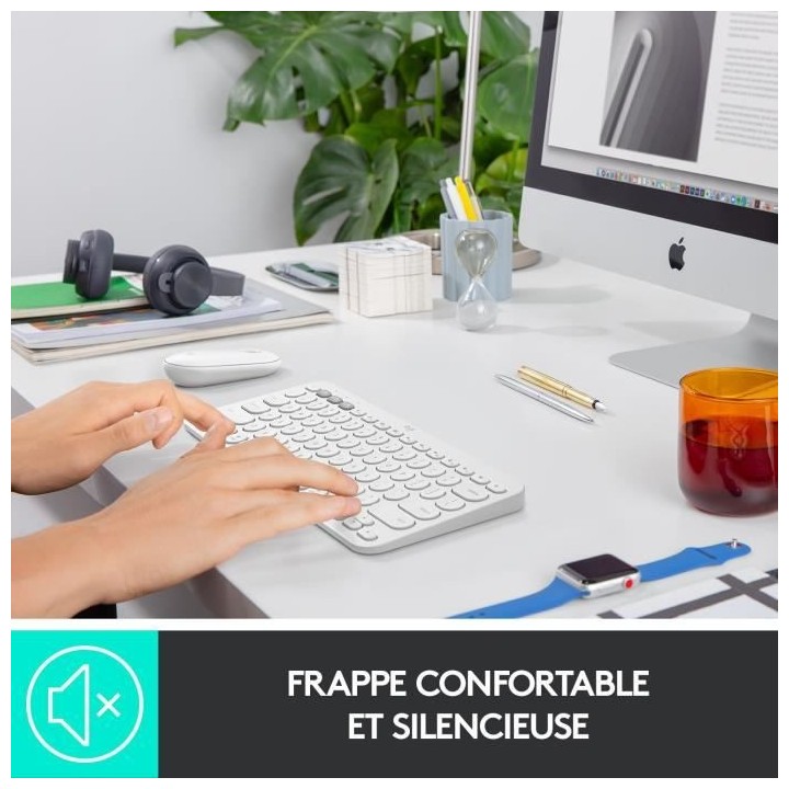 Clavier ordinateur - POUR MAC - Bluetooth - Logitech - K380 Multi-Devi
