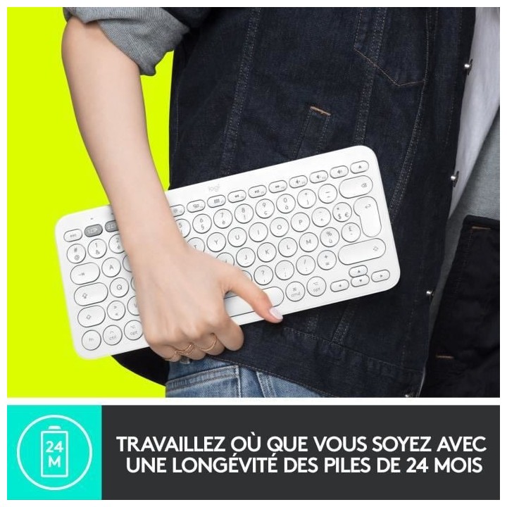 Clavier ordinateur - POUR MAC - Bluetooth - Logitech - K380 Multi-Devi