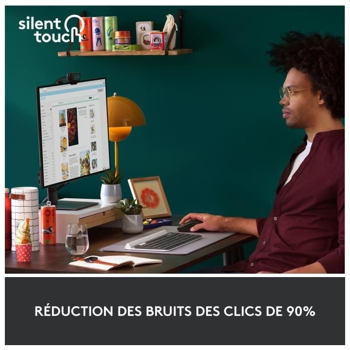 Souris Sans Fil Logitech Signature M650 - Silencieuse, Bluetooth, Bout