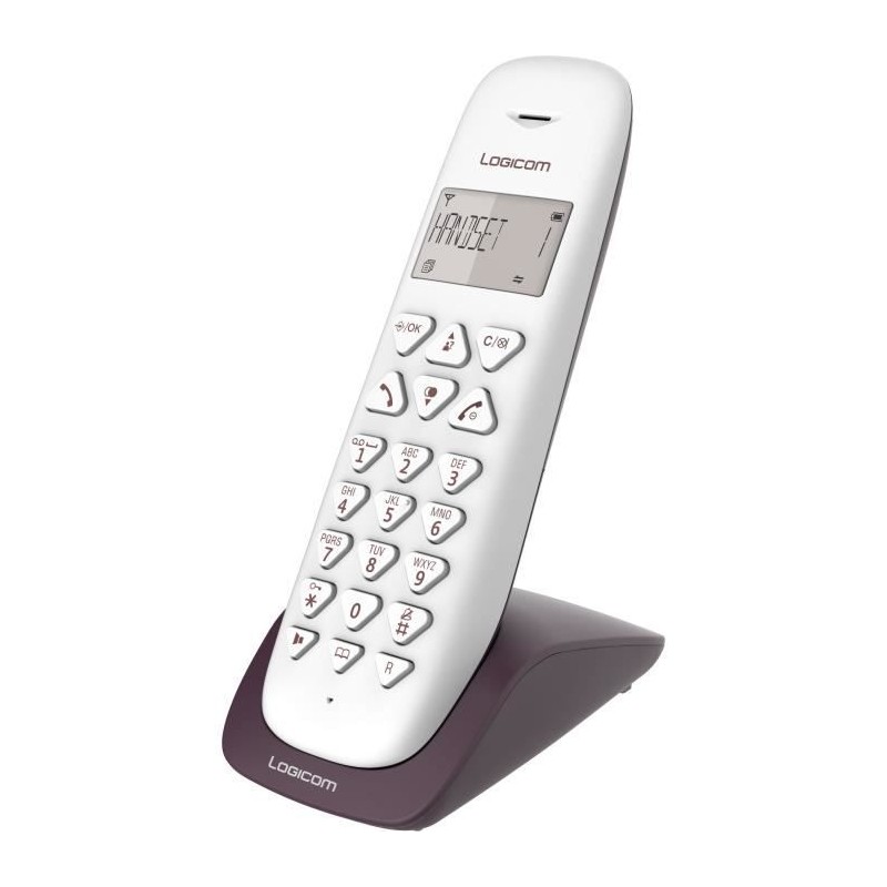 LOGICOM Téléphone sans fil VEGA 155T SOLO Aubergine avec répondeur