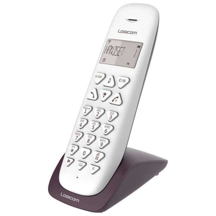 LOGICOM Téléphone sans fil VEGA 155T SOLO Aubergine avec répondeur