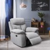 Fauteuil relax manuel - BELEM - Tissu Gris - L 97 x P 94 x H 101 cm