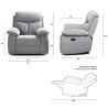 Fauteuil relax manuel - BELEM - Tissu Gris - L 97 x P 94 x H 101 cm