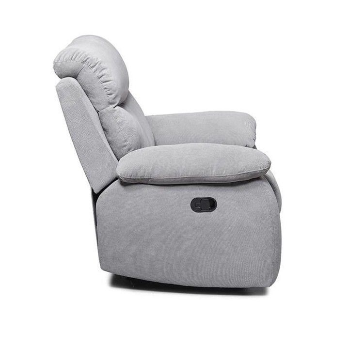 Fauteuil relax manuel - BELEM - Tissu Gris - L 97 x P 94 x H 101 cm