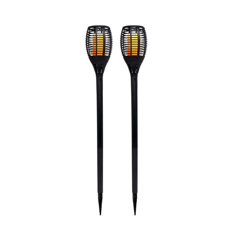 LUMI JARDIN Lot de 2 mini torches solaires Maity Sun - Effet flamme - LED - H 70 cm - Blanc chaud