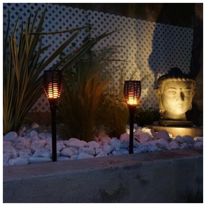 LUMI JARDIN Lot de 2 mini torches solaires Maity Sun - Effet flamme -