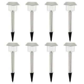 ALESIA Lot de 8 balises solaires - LED blanc froid