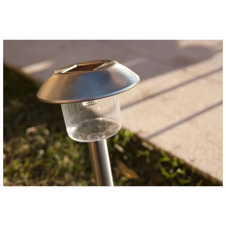 ALESIA Lot de 8 balises solaires - LED blanc froid