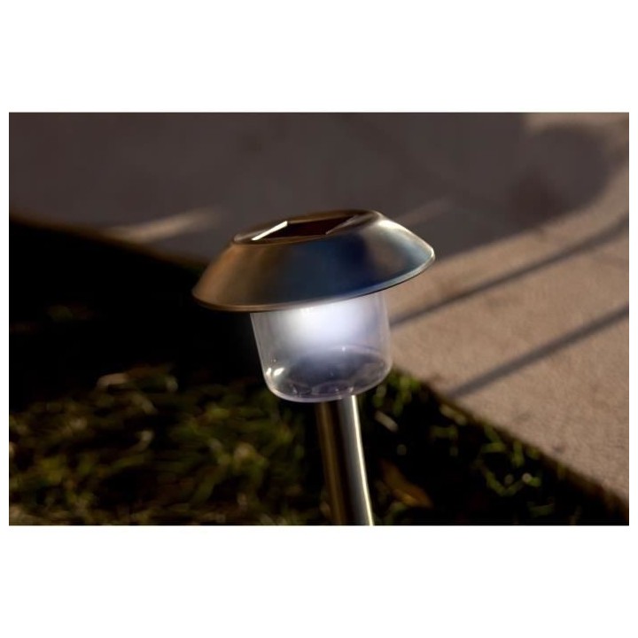 ALESIA Lot de 8 balises solaires - LED blanc froid