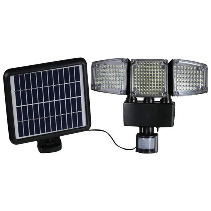 LUMI JARDIN Projecteur solaire Blackburn - 3 tetes - H 23 cm - Noir