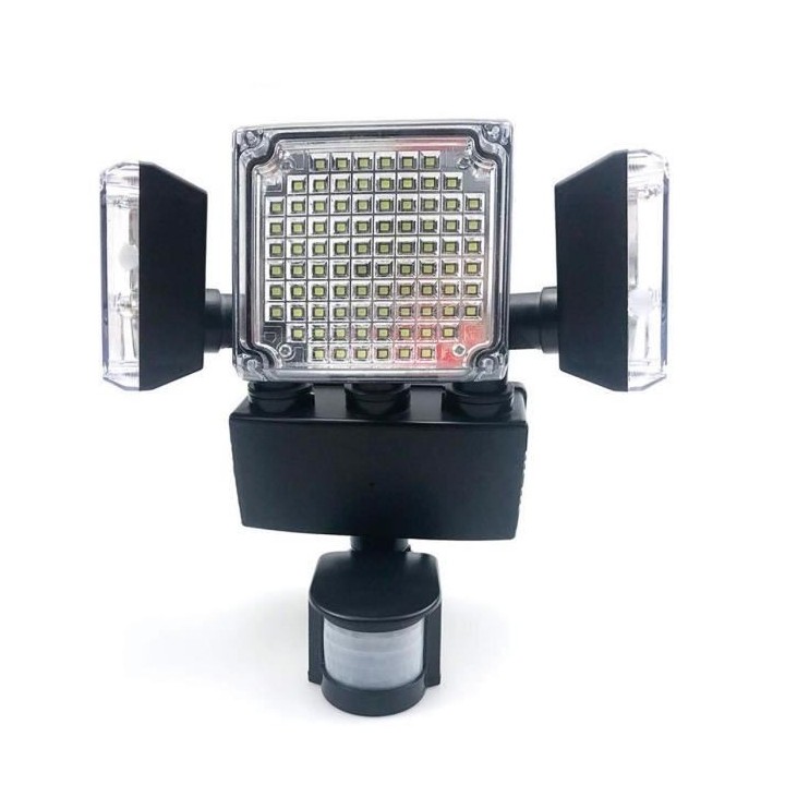 LUMI JARDIN Projecteur solaire Blackburn - 3 tetes - H 23 cm - Noir