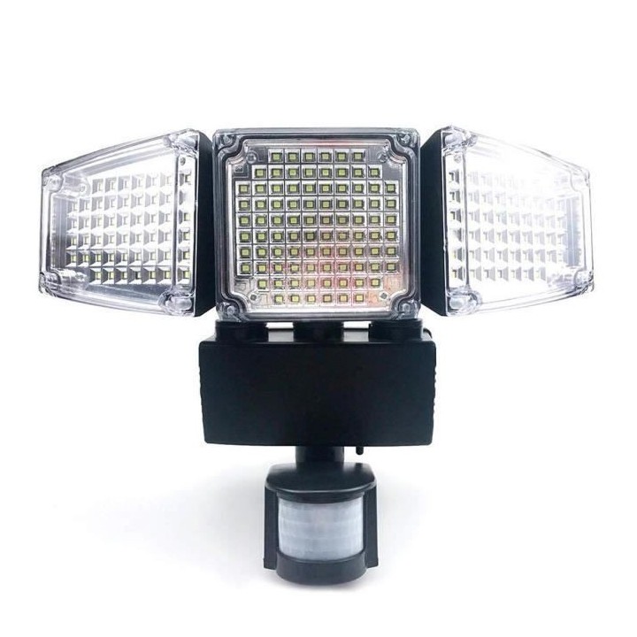 LUMI JARDIN Projecteur solaire Blackburn - 3 tetes - H 23 cm - Noir