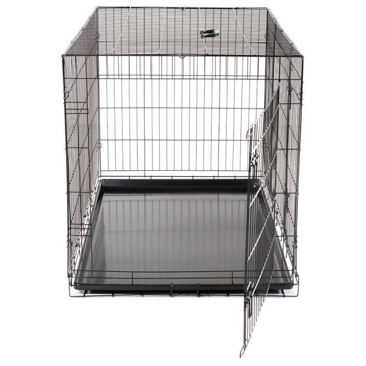 Cage Transport Chien - Vadigran - Pliante - Noir Classique - 122x75x81