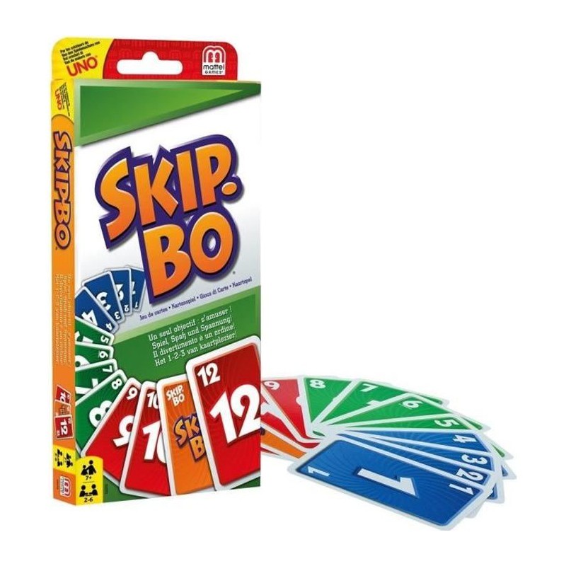 Mattel Games - SKIP-BO - Jeu de Cartes Famille - 2 a 6 joueurs - Des 7 ans