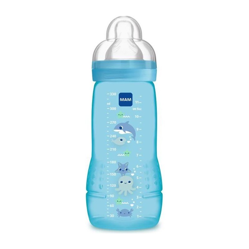 MAM Easy Active 2eme Âge Biberon +6m Bleu 330ml