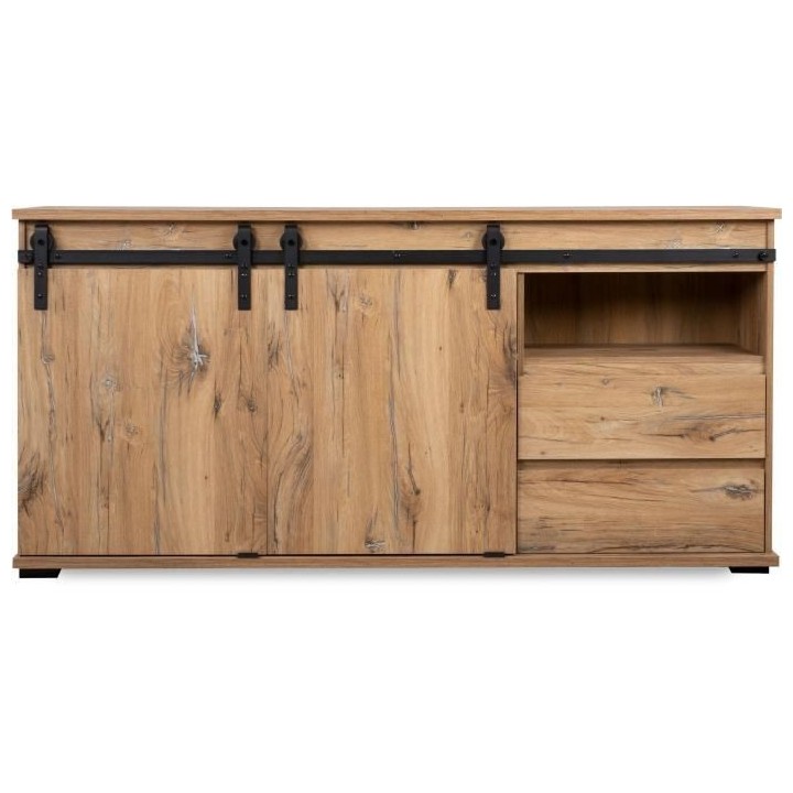 Buffet Manzano - Panneaux de particules - Chene Flagstaff - 2 portes c