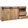 Buffet Manzano - Panneaux de particules - Chene Flagstaff - 2 portes coulissantes, 2 tiroirs, 1 niche - L 180 x H 87 x l 40 cm