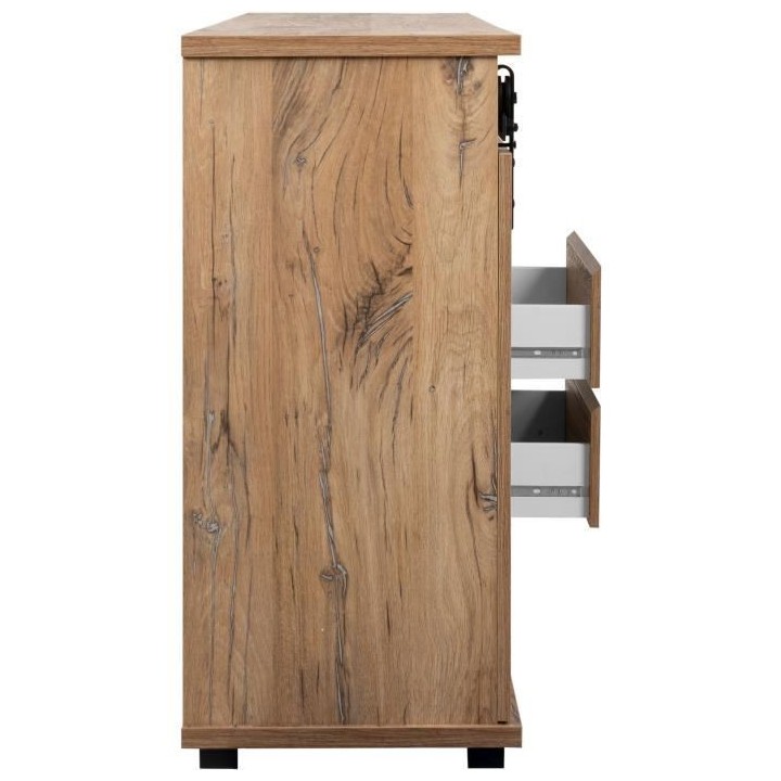 Buffet Manzano - Panneaux de particules - Chene Flagstaff - 2 portes c