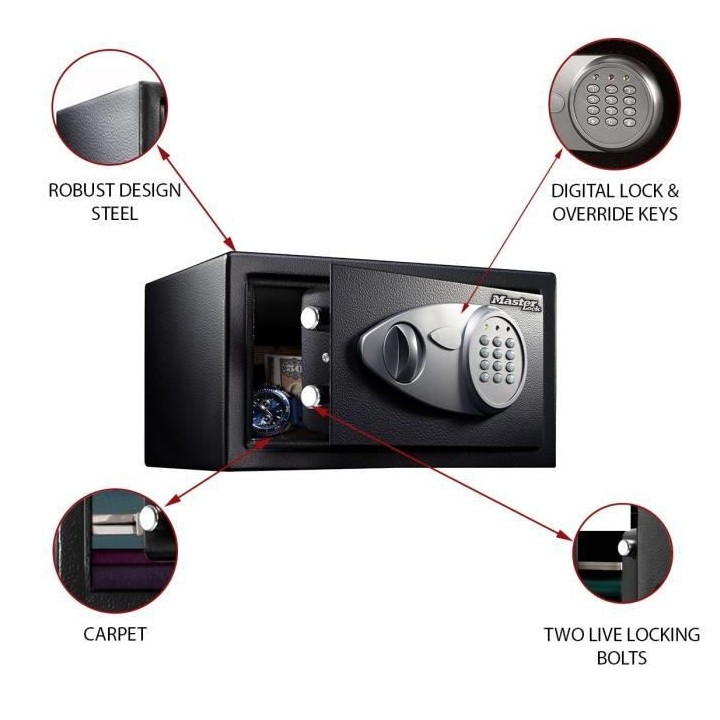 Coffre-fort MASTER LOCK X041ML 11L - Serrure Electronique - Idéal pou