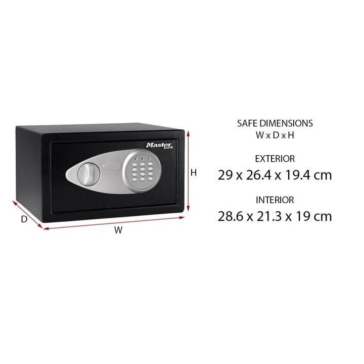 Coffre-fort MASTER LOCK X041ML 11L - Serrure Electronique - Idéal pou