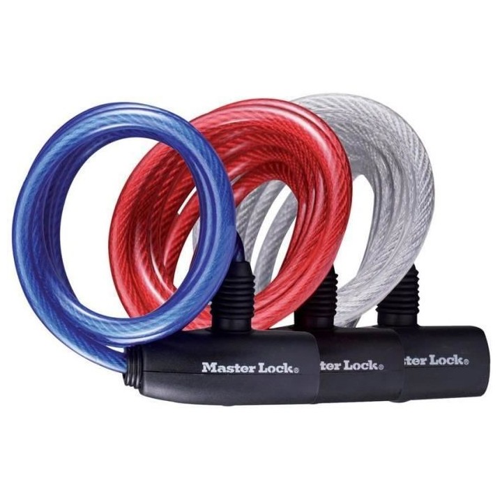 Masterlock antivol câble 8mm serrure a clés