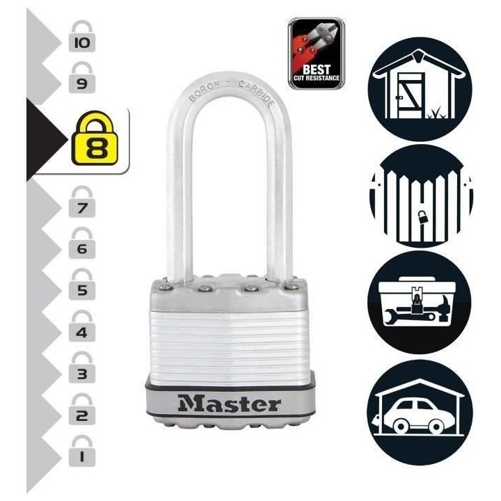 Master Lock Cadenas Excell 3 pcs Acier 45 mm M1EURTRILH