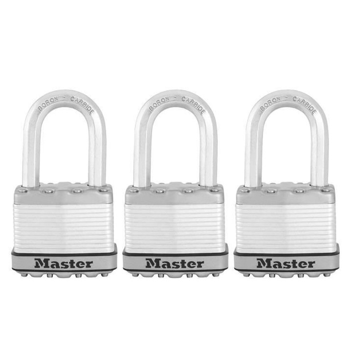 Lot de 3 Cadenas a clés MASTER LOCK M5EURTRILF - Tres Haute Sécurit