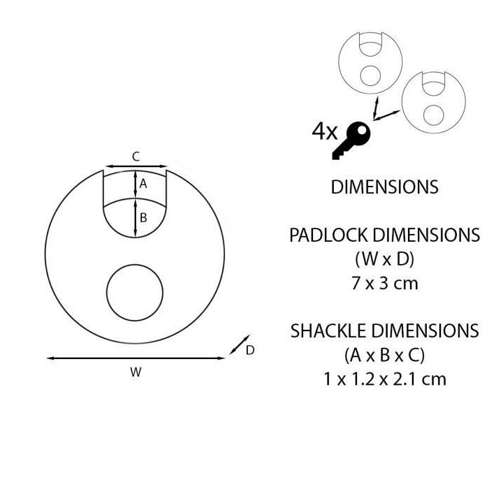 Lot de 2 cadenas a disque MASTERLOCK M40EURT - Robuste - Acier inoxyda