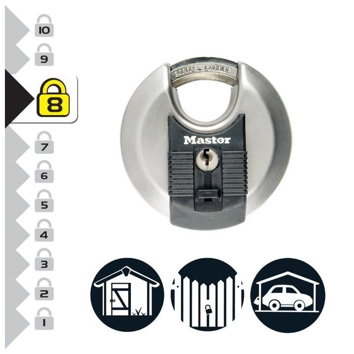 Lot de 2 cadenas a disque MASTERLOCK M40EURT - Robuste - Acier inoxyda