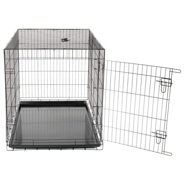 Cage Transport Chien - Vadigran - Pliante - Noir Classique - 122x75x81