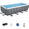 BESTWAY Piscine hors sol Power Steel™ 488 x 244 x 122 cm, filtre a sable, bâche, échelle, diffuseur Chemconnect™