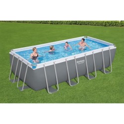 BESTWAY Piscine hors sol Power Steel™ 488 x 244 x 122 cm, filtre a sable, bâche, échelle, diffuseur Chemconnect™