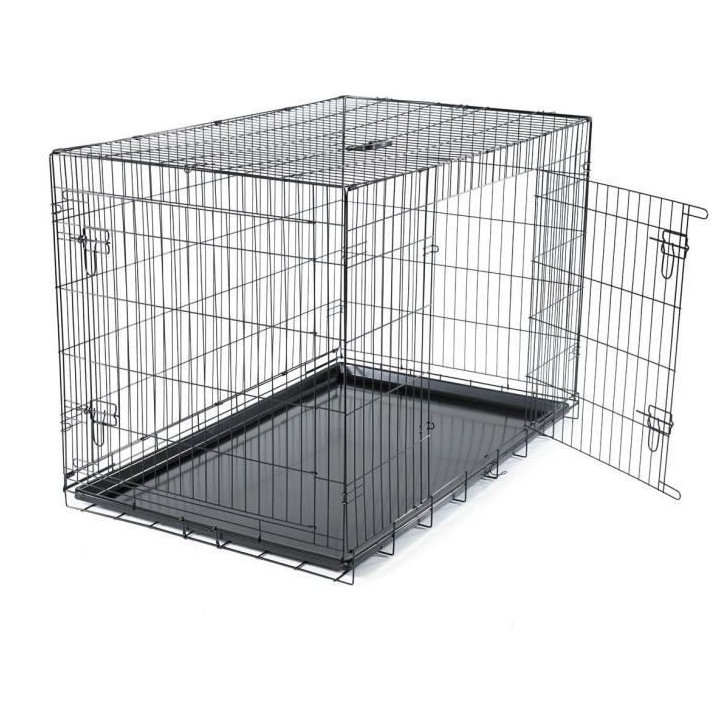 Cage Transport Chien - Vadigran - Pliante - Noir Classique - 122x75x81